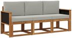 vidaXL Acacia Hout Bank Loungeset 4 Zitplekken Naturel et Gris Clair