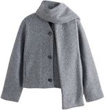 Next Dames Coatigan Bomberjack met Sjaal Grijs XL