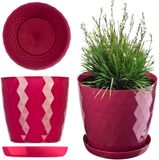 Merkloos / Sans marque Kadax Decoratieve Bloempot met Onderschotel voor Binnen en Buiten 20 CM Roze