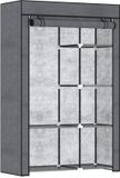 Homcom Kledingkast - Staal - Vliesstof - Kunststof - Donkergrijs