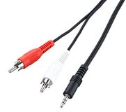 Ross PHSMJ15-RO Stereo Jack To Phono Kabel, Zwart, 3,5 mm