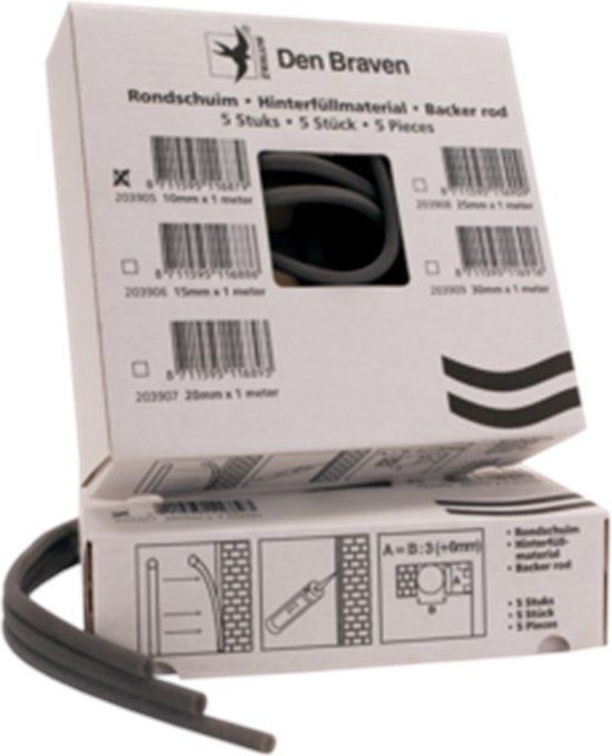 Den Braven Zwaluw Rugvulling PU - Open Cel - 15mm x 1m (5 Stuks)