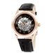 Lindberg and Sons herenhorloge goud met leren armband zwart skelethorloge analoog mannenhorloge herenhorloge SK14H014