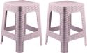 Plasticforte Tabouret - Set van 2 - Rotan Line - Vieux Rose - Plastique - 45 cm Haut