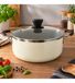 Marmite Bergner Creme Line Ø24cm avec Couvercle en Verre, Revêtement Antiadhésif ILAG Essential & Fond Induction Argent/Noir