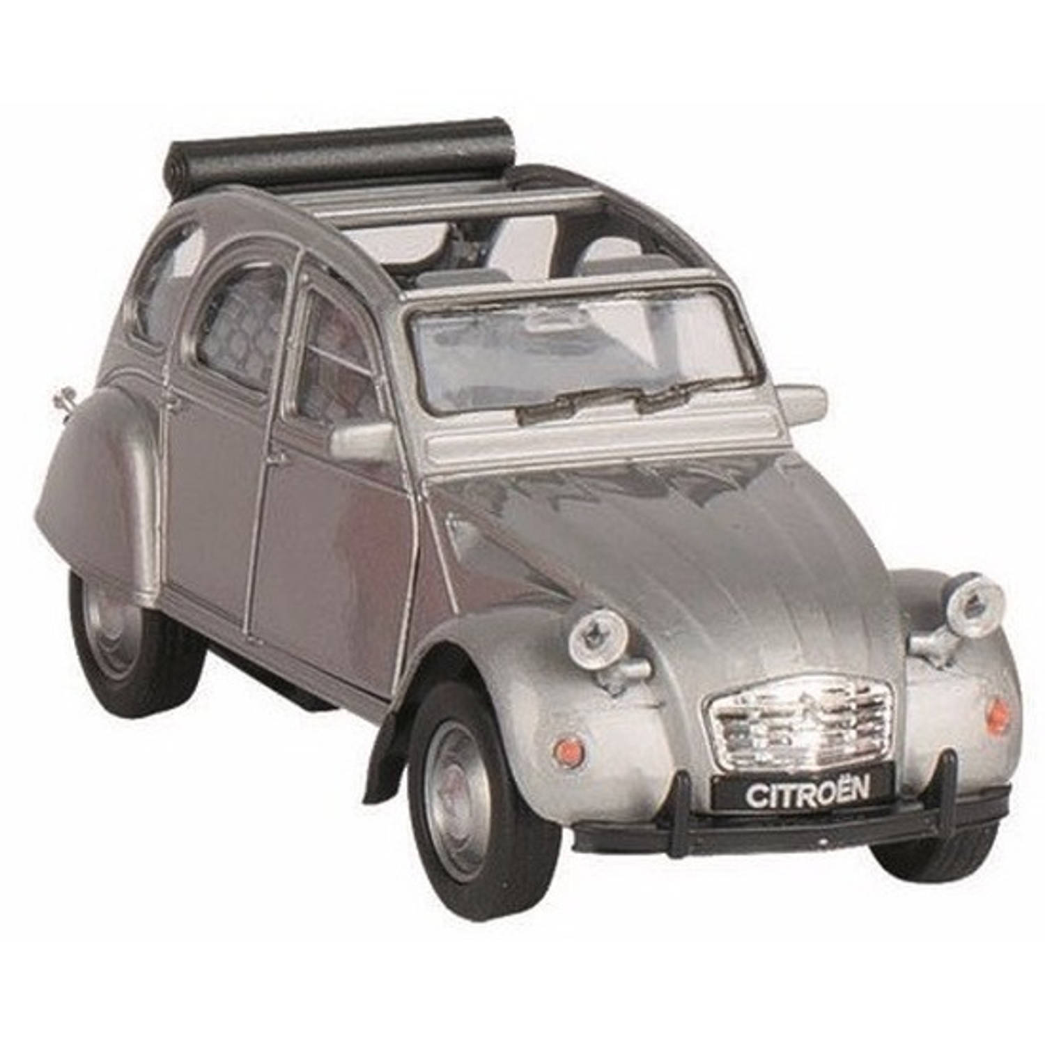 Welly Speelgoed Citroen 2CV zilver open 1:36