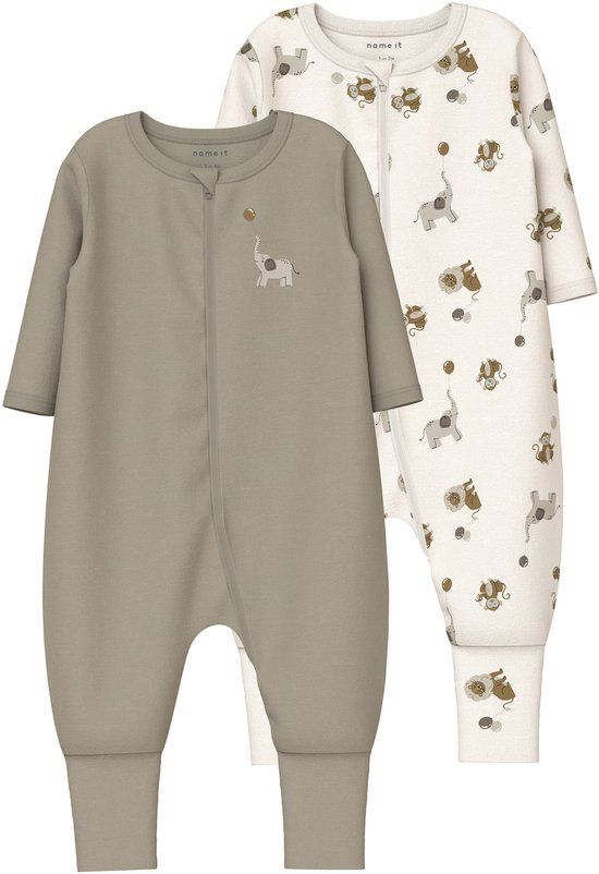 NAME IT NBNNIGHTSUIT 2P ZIP FF ANIMAL NOOS Baby Pyjamas