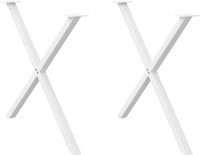 vidaXL Eettafelpoten, X-vorm, 2 stuks, wit, 90 x (72-73) cm