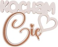 Cresco Houten bordjes - "Ik hou van jou" - 5 stuks, wit