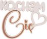 Cresco Houten bordjes - "Ik hou van jou" - 5 stuks, wit