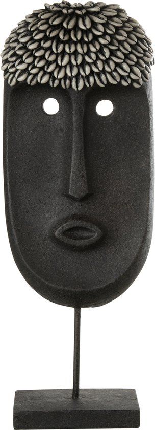 J-Line Decoratie Gezicht Etnisch - Zwart - 25 cm