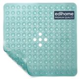 edihome, Antislip badmat, 53 x 53 cm, douchemat, bubbels met zuignap, BPA-vrij, antibacterieel, schimmelbestendig, machinewasbaar, gezinsveiligheid (Turkoois, 53x53 cm)
