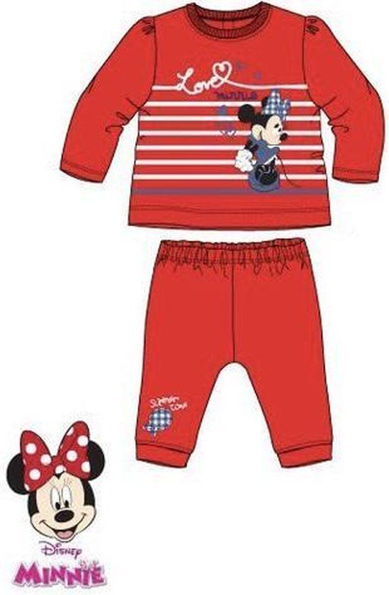 Disney Minnie Mouse Baby Joggingpak - Rood - Maat 56/62 (3 maanden)