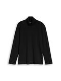 Tom Tailor - Trui met col en logoprint - Maat L - Black