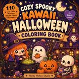 Cozy Spooky Kawaii Halloween Coloring Book