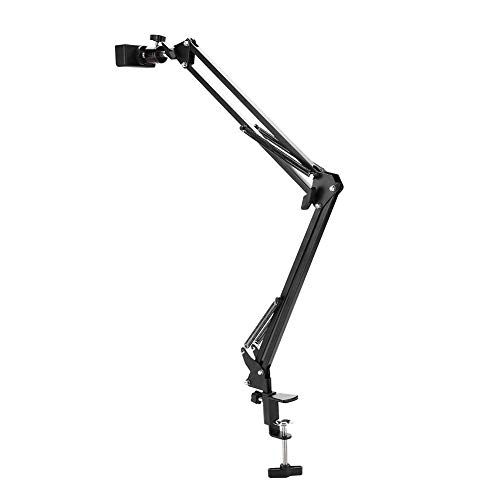 Tosuny Luie Telefoonhouder Universele Flexibele Lange Arm Mobiele Telefoonhouder 360 Rotatie voor Bed Bureau etc. (Zwart)