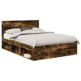 vidaXL Bedframe Rook Eiken 140 x 200 cm