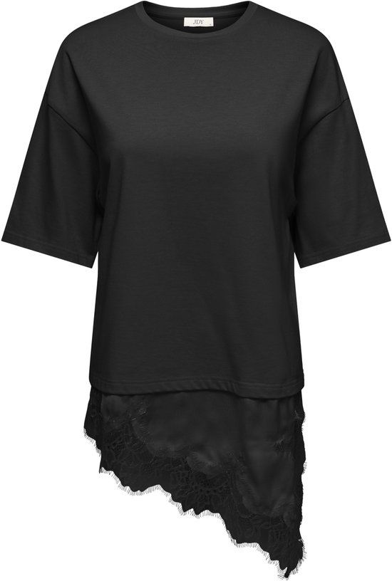 JDY Jacqueline de Yong T-shirt Jdyalma 2/4 Lace Detail T-shirt Jrs 15384230 Zwart Dames Maat - L