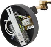 Lucande Wandlamp - Metaal, textiel - E27 - zwart, goud, wit