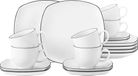 Seltmann Weiden Lido Black Line Koffieset 18-delig - Vierkant - Porselein - Wit/Zwart