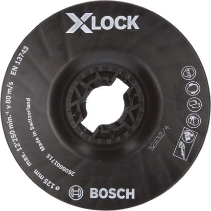 Bosch 2608601715 Backing Pad - 125mm - Black - 12250 RPM - Plastic
