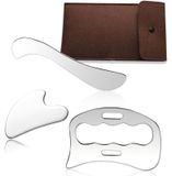 Merkloos RVS 3-in-1 Gua Sha Massage Set voor Gezicht en Lichaam