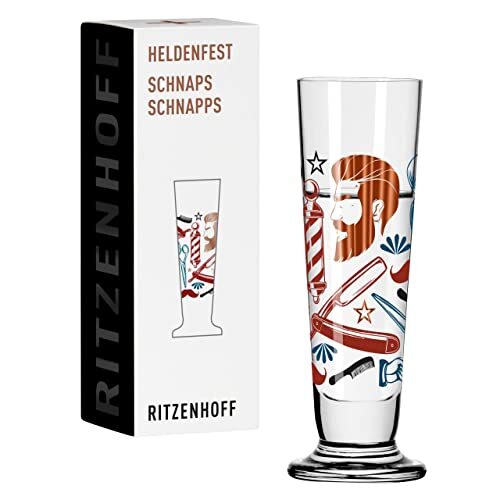 Ritzenhoff HELDENFEST borrelglas #11 van Rebecca Buss, van kristalglas, 52 ml, in geschenkverpakking