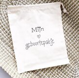 Bewaarzak | Organizer | Mijn geboortepakje | etui | Luiertas | Mommybag | Baby | Opbergtas | Katoen | Naturel | Kraamcadeau
