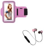 Sportset Xiaomi Mi 9T Pro Smartphone Sportset - Bluetooth Metaal Hoofdtelefoon + Hardloop Armband T7 (Roze)