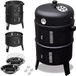 Merkloos / Sans marque Famanu Houtskoolgrill met deksel - Rookgrill, bolvormig - 40x72cm - BBQ, campinggrill + accessoires - Zwart