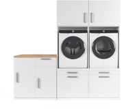 Wasophoogte® Wasmachine Kast Shanghai - Wasmachine verhoger - Wasmachine ombouw - 700(D)*2230(B)*2110(H) mm - Wit