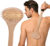 oCreon Extra grote rugkrabber houten 43,7 cm lang gebogen handvat body scratcher borstel grotere huid krabben massager voor mannen vrouwen volwassenen