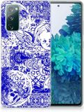 Samsung Silicone Back Case Samsung Galaxy S20 FE Angel Skull Blauw