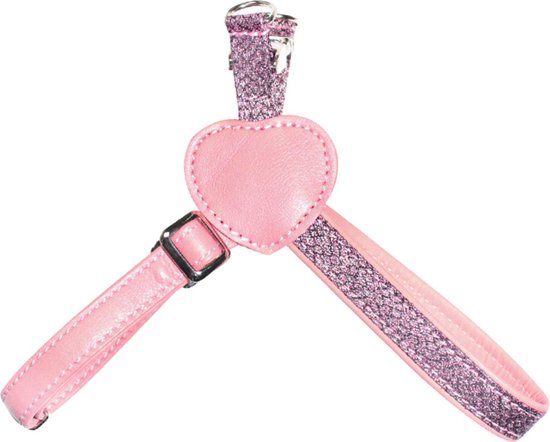 Croci Harnas Shiny Glaze Leer - Hondenharnas - 15-22 cm Roze