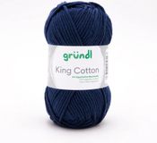 Gründl Wolle 3360-41 King Cotton Breigaren, Katoen/Polyester, Marine, 10 x 50 gram