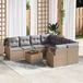 Maison Exclusive - Set de 9 bancs de jardin, beige et gris clair, en polyrotin