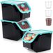 Vilde - Boîtes de conservation pour fruits et légumes - Plastique - Noir - 12 l - Set de 3