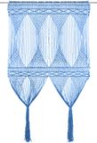 vidaXL Gordijn macramé 140x240 cm katoen blauw