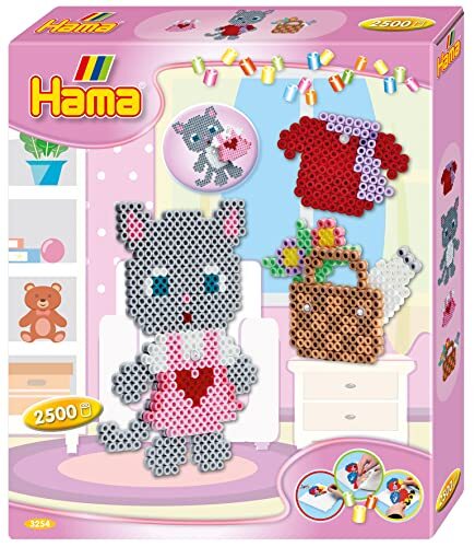 Hama - Doos "Le Dressing du Chat" - 2500 kralen en 1 plaat - strijkkralen grootte midi - creatief