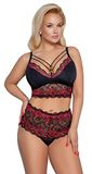 Cottelli CURVES Beha en slips Zwart/Rood