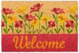 Merkloos Relaxdays Deurmat Kokos met Tekst "Welcome" en Bloemen - 40 x 60 cm - Antislip