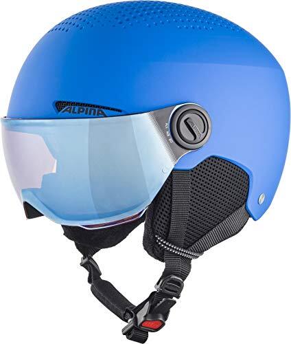 Alpina Unisex - Kinderen, ZUPO VISOR Q-LITE Skihelm, blue matt, 51-55 cm