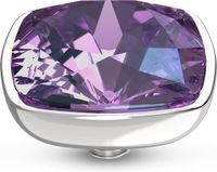 Melano Twisted Circular Steentje Crystal Purple Zilver