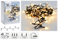 Merkloos / Sans marque Kerstverlichting lichtsnoer - 180 led lampjes - warm wit - 13,5 meter - kerstboomverlichting