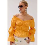 Harper & Yve ROAN-LS Dames Top Katoen Blazing Orange XS