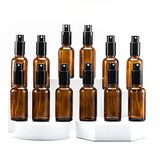 Yizhao Amber Glass Spray Bottle 30ml, met Kleine Fijne Nevelspray, Metalen Dop, Navulbaar voor Essentiële Olie, Reizen, Schoonmaken, Parfum, Aromatherapie, Make-up - 12 Stuks