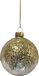 Driesprong Collection Kerstbal lijn glitter transparant/goud 8 cm
