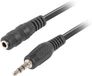 Lanberg CA-MJFJ-10CC-0030-BK jack naar 3,5 mm jack stereo audiokabel, 3 m zwart