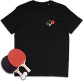 Stanley/Stella T-shirt Unisex Tafeltennis Logo Zwart - Maat S