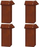 vidaXL Slakkenhekje - 4 stuks - 13,5 x 13,5 x 25 cm - Weervast Staal - Bruin